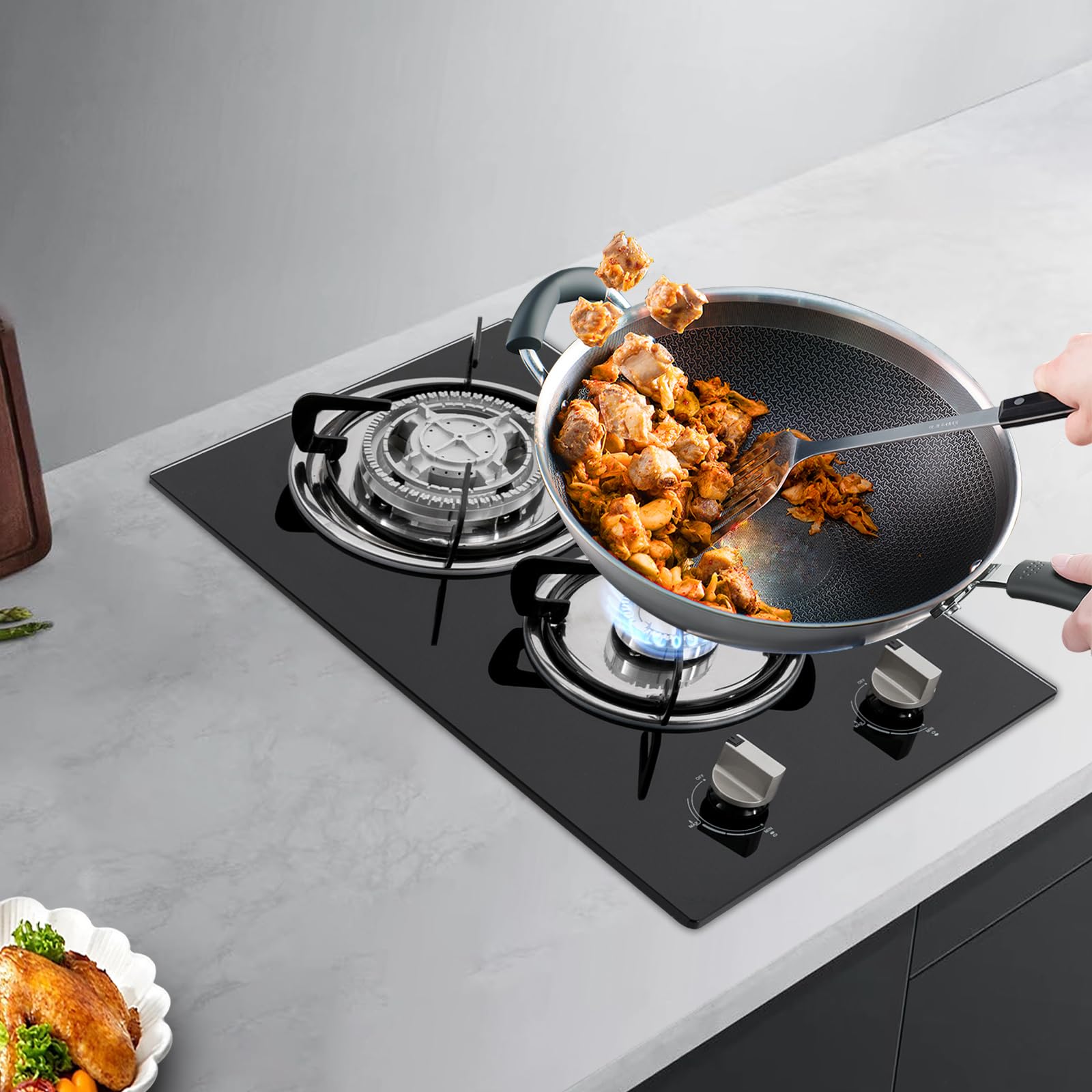 その他 Gas stove Amazon.com: 2-Burner Built-in Gas Cooktop, 20 x 12 Inch Propane